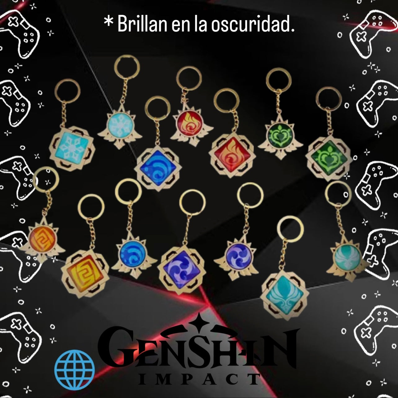 Llaveros Genshin Impact Elemental Vision